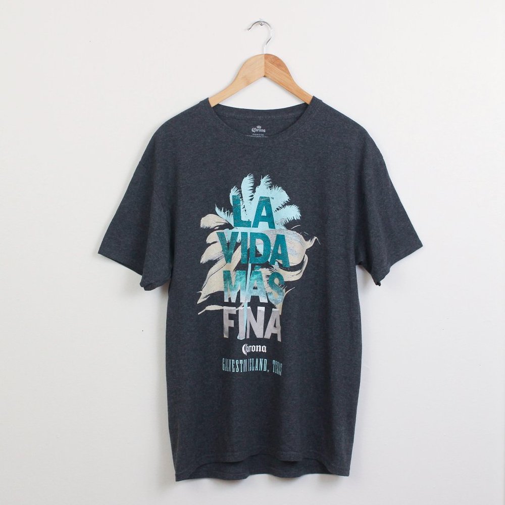Corona Shirt Mens Large Gray The Fine Life Beer Tee